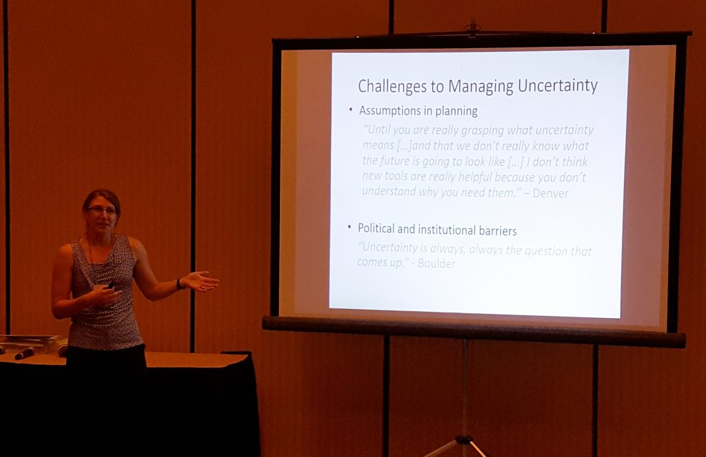 Woodruff presents on her research at the Carolinas Climate Resilience Conference in September.