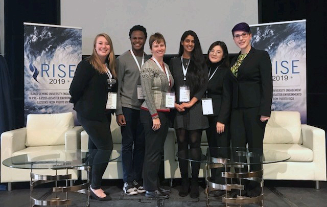 CRC funded five students to attend the 2019 RISE conference at the University of Albany. From left: Emily Gvino, Alex Halloway, UNC faculty member Dr. Shaleen Miller. Siri Nallaparaju, Keijing Zhou and Sarah Lipuma. Photo submitted.