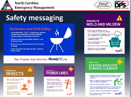 North Carolina Emergency Management “Safety messaging” from Keith Acree’s Natural Hazard Resilience Series guest lecture.